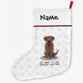 Spoiled Rotten Chocolate Lab Labrador Retriever Grote Kerstsok (Achterkant)