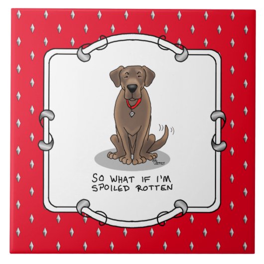 Spoiled Rotten Chocolate Lab Labrador Retriever Tegeltje (Voorkant)