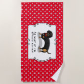 Spoiled Rotten Dachshund Dog (S zwart & tan) Cute Strandlaken (Voorkant)