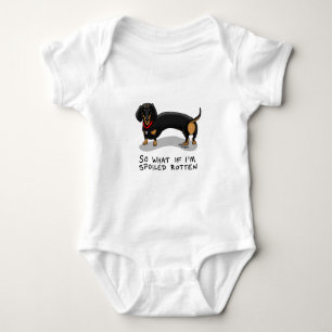 Spoiled Rotten Dachshund (S zwart & tan) Cute dog Romper