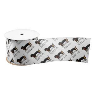 Spoiled Rotten Dachshund (S zwart & tan) Cute dog Satijnen Lint