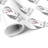 Spoiled Rotten Old English Sheepdog (Grey 1) Funny Cadeaupapier (Rol Hoek)