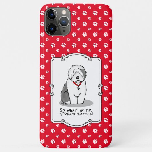 Spoiled Rotten Old English Sheepdog (Grey 1) Funny Case-Mate iPhone Case (Achterkant)