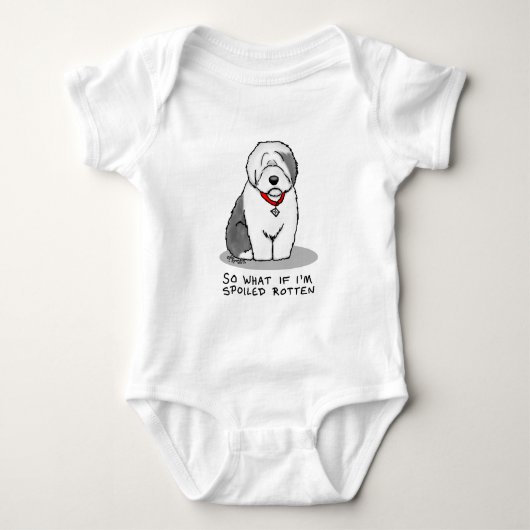 Spoiled Rotten Old English Sheepdog (Grey 1) Funny Romper (Voorkant)