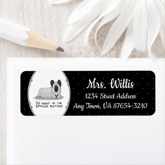 Spoiled Rotten Skye Terrier Dog (zilver) Cute Fun Etiket (Insitu)