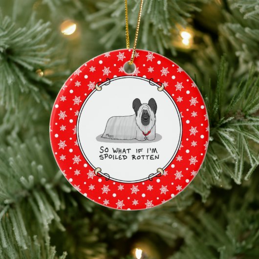 Spoiled Rotten Skye Terrier Dog (zilver) Cute Fun Keramisch Ornament (Boom)
