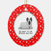 Spoiled Rotten Skye Terrier Dog (zilver) Cute Fun Keramisch Ornament (Links)