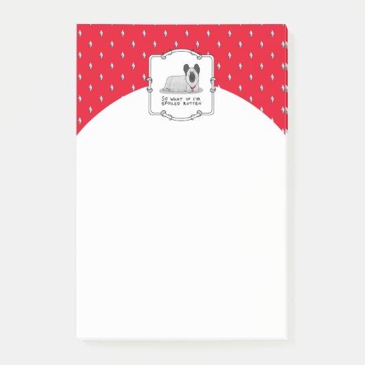Spoiled Rotten Skye Terrier Dog (zilver) Cute Fun Post-it® Notes (Voorkant)