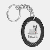 Spoiled Rotten Skye Terrier Dog (zilver) Cute Fun Sleutelhanger (Voorkant Links)