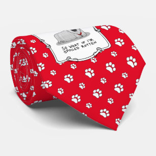 Spoiled Rotten Skye Terrier Dog (zilver) Cute Fun Stropdas
