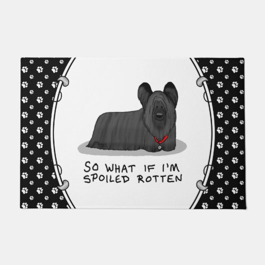 Spoiled Rotten Skye Terrier Dog (zwart) Cute Funny Deurmat (Voorkant)