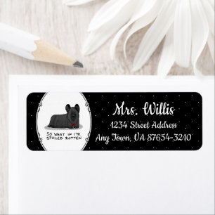 Spoiled Rotten Skye Terrier Dog (zwart) Cute Funny Etiket