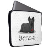 Spoiled Rotten Skye Terrier Dog (zwart) Cute Funny Laptop Sleeve (Voorkant Rechts)