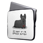 Spoiled Rotten Skye Terrier Dog (zwart) Cute Funny Laptop Sleeve (Voorkant Links)
