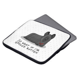 Spoiled Rotten Skye Terrier Dog (zwart) Cute Funny Laptop Sleeve