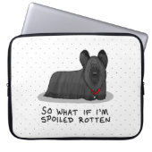 Spoiled Rotten Skye Terrier Dog (zwart) Cute Funny Laptop Sleeve (Voorkant)