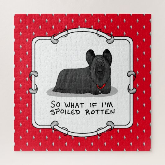 Spoiled Rotten Skye Terrier Dog (zwart) Cute Funny Legpuzzel (Verticaal)