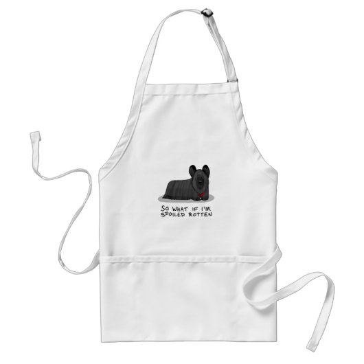 Spoiled Rotten Skye Terrier Dog (zwart) Cute Funny Standaard Schort (Voorkant)