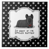 Spoiled Rotten Skye Terrier Dog (zwart) Cute Funny Tegeltje (Voorkant)