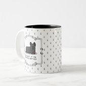Spoiled Rotten Skye Terrier Dog (zwart) Cute Funny Tweekleurige Koffiemok (Voorkant links)
