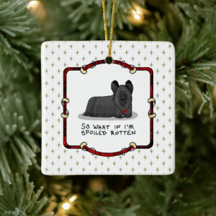 Spoiled Rotten Skye Terrier Dog (zwart) Cute Keramisch Ornament