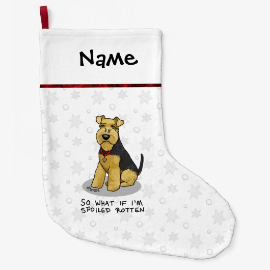Spoiled Rotten Welsh Terrier Dog - Cute Grote Kerstsok (Voorkant)