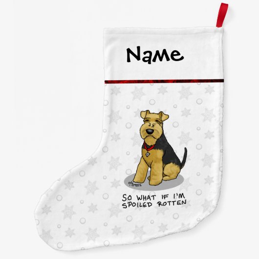 Spoiled Rotten Welsh Terrier Dog - Cute Grote Kerstsok (Achterkant)