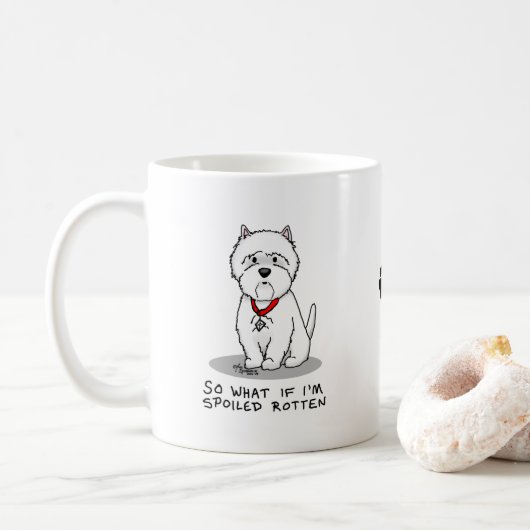 Spoiled Rotten Westie West Highland White Terrier Koffiemok (Met donut)