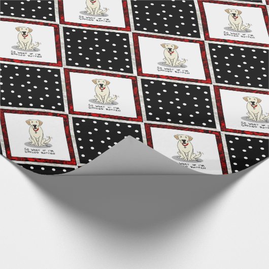 Spoiled Rotten Yellow Lab Labrador Retriever Funny Cadeaupapier (Hoek)