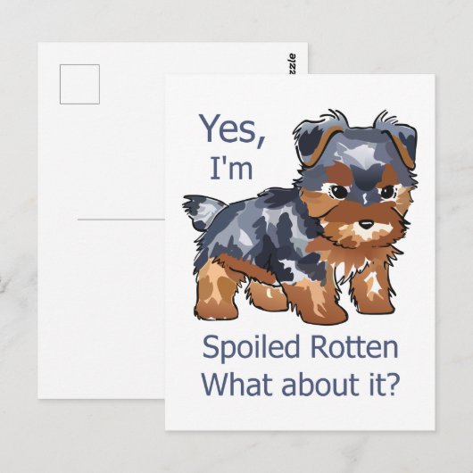 Spoiled Rotten Yorkie Briefkaart (Voorkant / Achterkant)