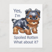 Spoiled Rotten Yorkie Briefkaart (Voorkant)