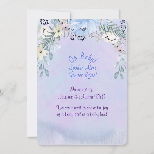 Spoiler Alert Geslacht Openheid Uitnodiging (Voorkant)