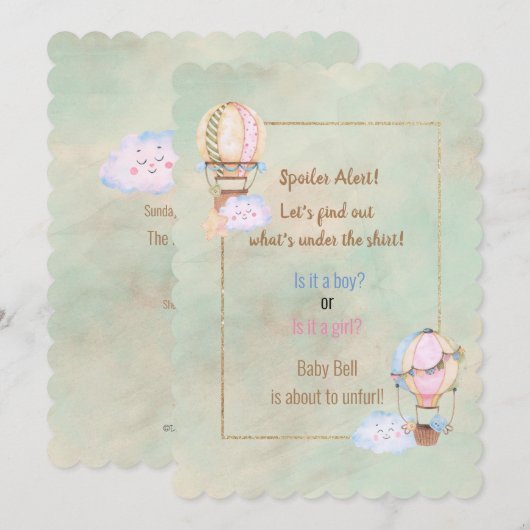 Spoiler Alert Geslacht Openheid Uitnodiging (Voorkant / Achterkant)