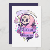 Spoiler Alert Iedereen Sterft Schattige Roze Hallo Kaart (Voorkant / Achterkant)