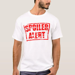 Spoiler alert rood rubber stempel effect t-shirt