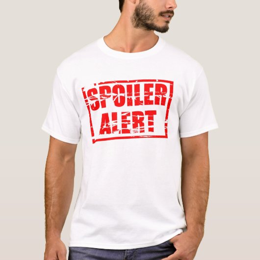 Spoiler alert rood rubber stempel effect t-shirt (Voorkant)