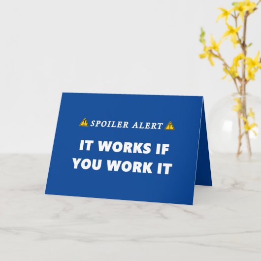 Spoiler waarschuwt het werkt schimnige woekerdag kaart (Gele Bloem)