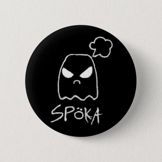 Spöka Black Ronde Button 5,7 Cm (Voorkant)