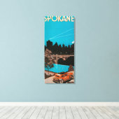 Spokane Adverteren Poster #1Spokane, WA Canvas Afdruk (Insitu (Houten vloer))