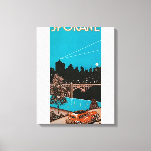 Spokane Adverteren Poster #1Spokane, WA Canvas Afdruk (Voorkant)