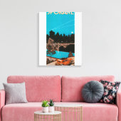 Spokane Adverteren Poster #1Spokane, WA Canvas Afdruk (Insitu (Woonkamer))