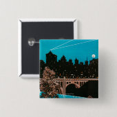 Spokane Adverteren Poster #1Spokane, WA Vierkante Button 5,1 Cm (Voorkant /achterkant)