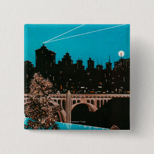 Spokane Adverteren Poster #1Spokane, WA Vierkante Button 5,1 Cm