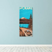 Spokane Adverteren Poster #2Spokane, WA Canvas Afdruk (Insitu (Houten vloer))