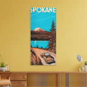 Spokane Adverteren Poster #2Spokane, WA Canvas Afdruk (Insitu (Woonkamer))