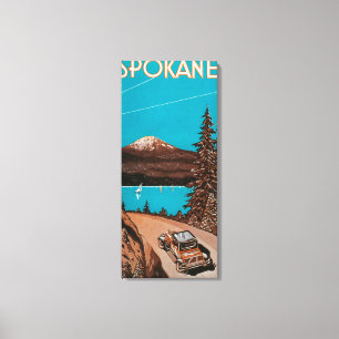 Spokane Adverteren Poster #2Spokane, WA Canvas Afdruk