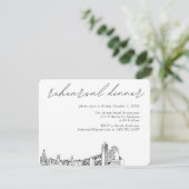 Spokane bruiloft elegante repetitie diner informatiekaartje (Staand voorkant)