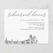 Spokane bruiloft elegante repetitie diner informatiekaartje (Voorkant)