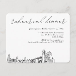 Spokane bruiloft elegante repetitie diner informatiekaartje