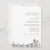 Spokane bruiloft elegante skyline uitnodiging (Voorkant)